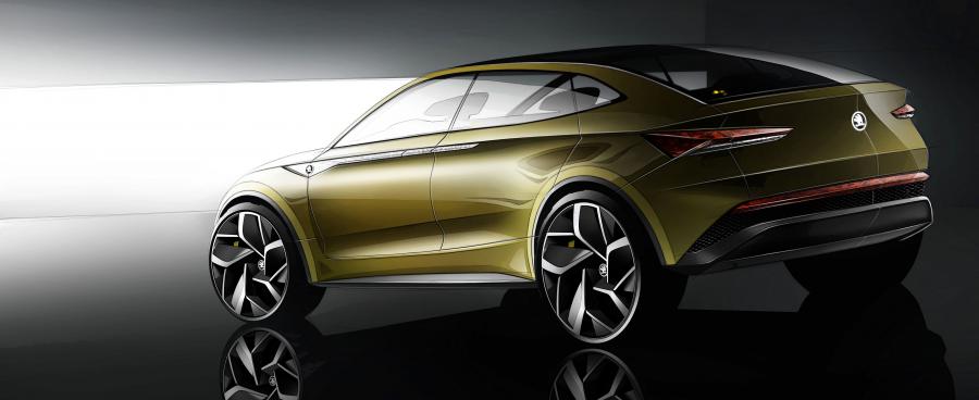 Эскиз Skoda VisionE Concept 2017 года  (фото 15 из 41)